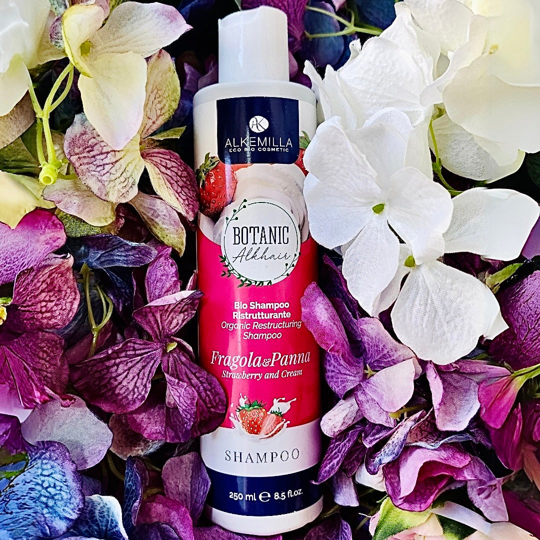 Alkemilla-Bio Shampoo Ristrutturante Panna e Fragola
