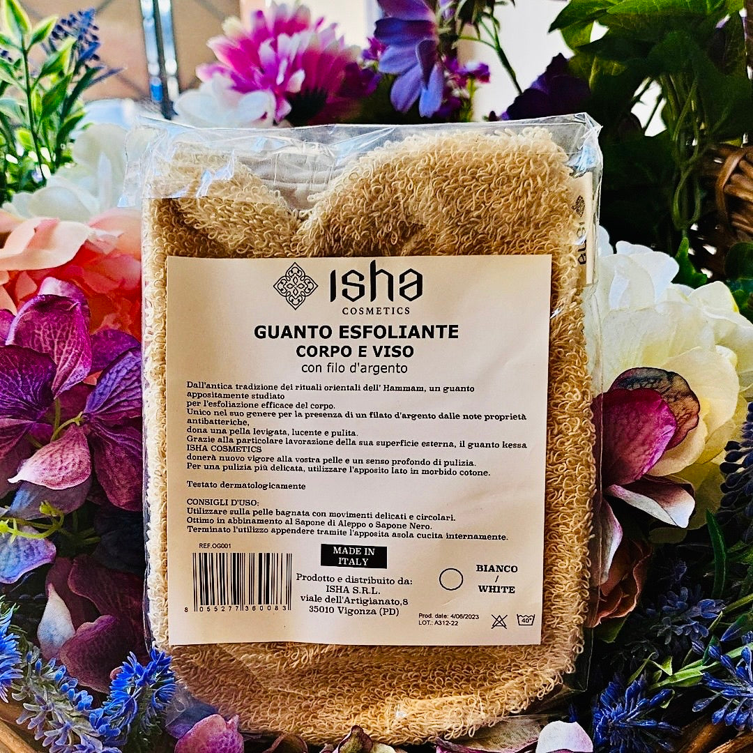 Guanto Esfoliante in Cotone Filo d’Argento Bianco
Il Guanto Esfoliante in Cotone Filo d’Argento Bianco è un innovativo trattamento quotidiano per la pulizia della pelle, a base di argento.
Pulizia profonda e accurata senza utilizzo di latte detergente.
Adatto per tutti i tipi di pelle, anche quella più sensibile.
100% made in Italy.