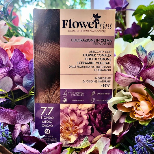 Flowertint-Colorazione in crema permanente-Biondo medio cacao 7.7