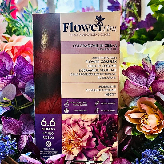 Flowertint-Colorazione in crema permanente-Biondo scuro rosso 6.6