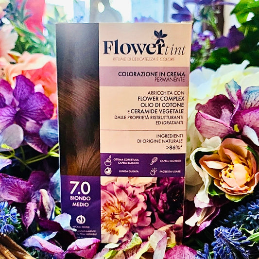 Flowertint-Colorazione in crema permanente-Biondo medio 7.0