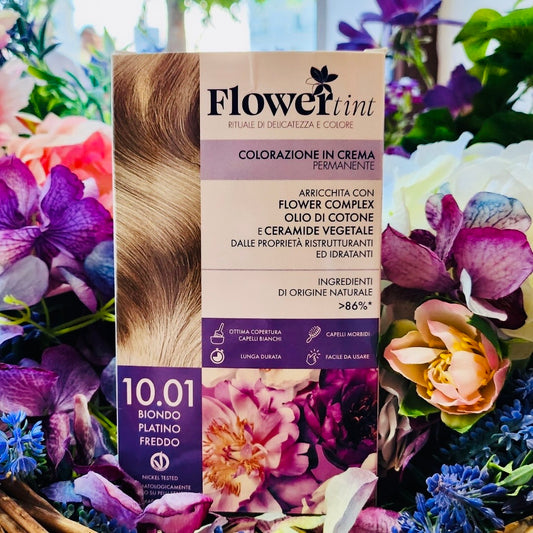 Flowertint-Colorazione in crema permanente-biondo platino freddo 10.01