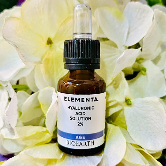 Soluzione concentrata di Acido Ialuronico 2% ad alto e basso peso molecolare da fermentazione naturale in una base attiva con Aloe vera biologica.  Nickel Tested