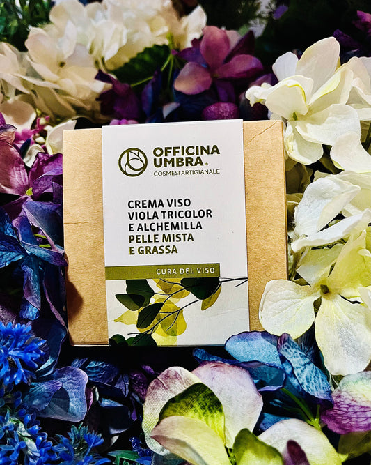 Officina Umbra-Crema viso Viola Tricolor e Alchemilla pelle Mista e Grassa