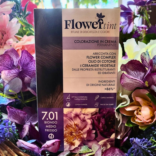 Flowertint- Colorazione in crema permanente-biondo medio freddo-7.01