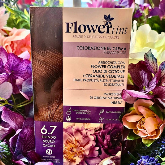 Flowertint-Colorazione in crema permanente Biondo scuro cacao 6.7