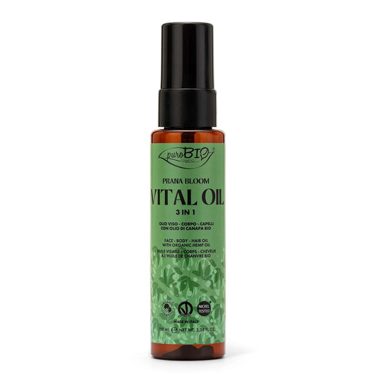 Puro Bio-PRANA BLOOM VITAL OIL Prodotto multiuso 3 in 1 | Viso Corpo Capelli