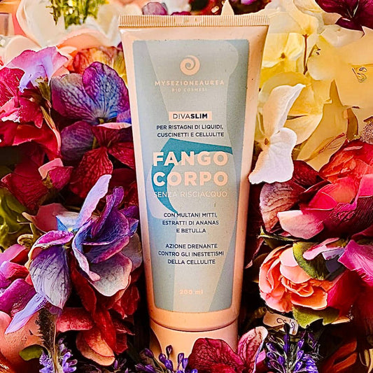 FANGO CORPO SENZA RISCIACQUO  DIVASLIM con Multani Mitti ed estratti di ananas e betulla ad azione drenante e contro gli inestetismi della cellulite. 