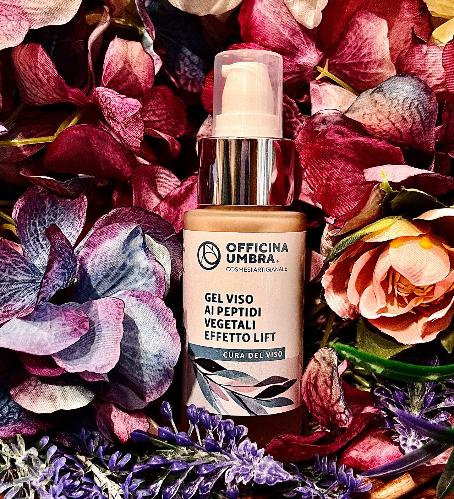 Officina Umbra-Gel viso ai peptidi vegetali " Effetto lift"