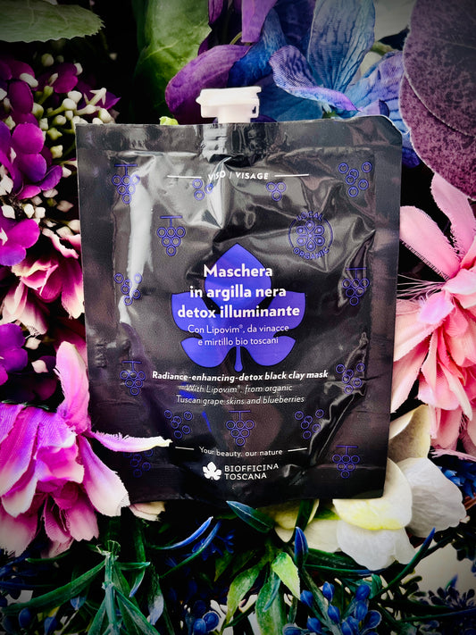 Biofficina Toscana-Maschera in argilla nera detox-illuminante