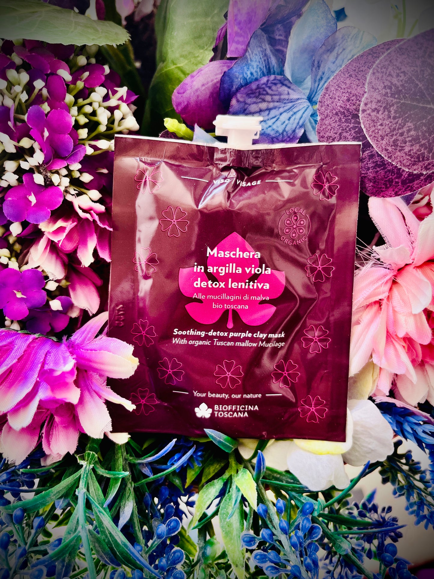 Biofficina Toscana-Maschera in argilla viola detox-lenitiva