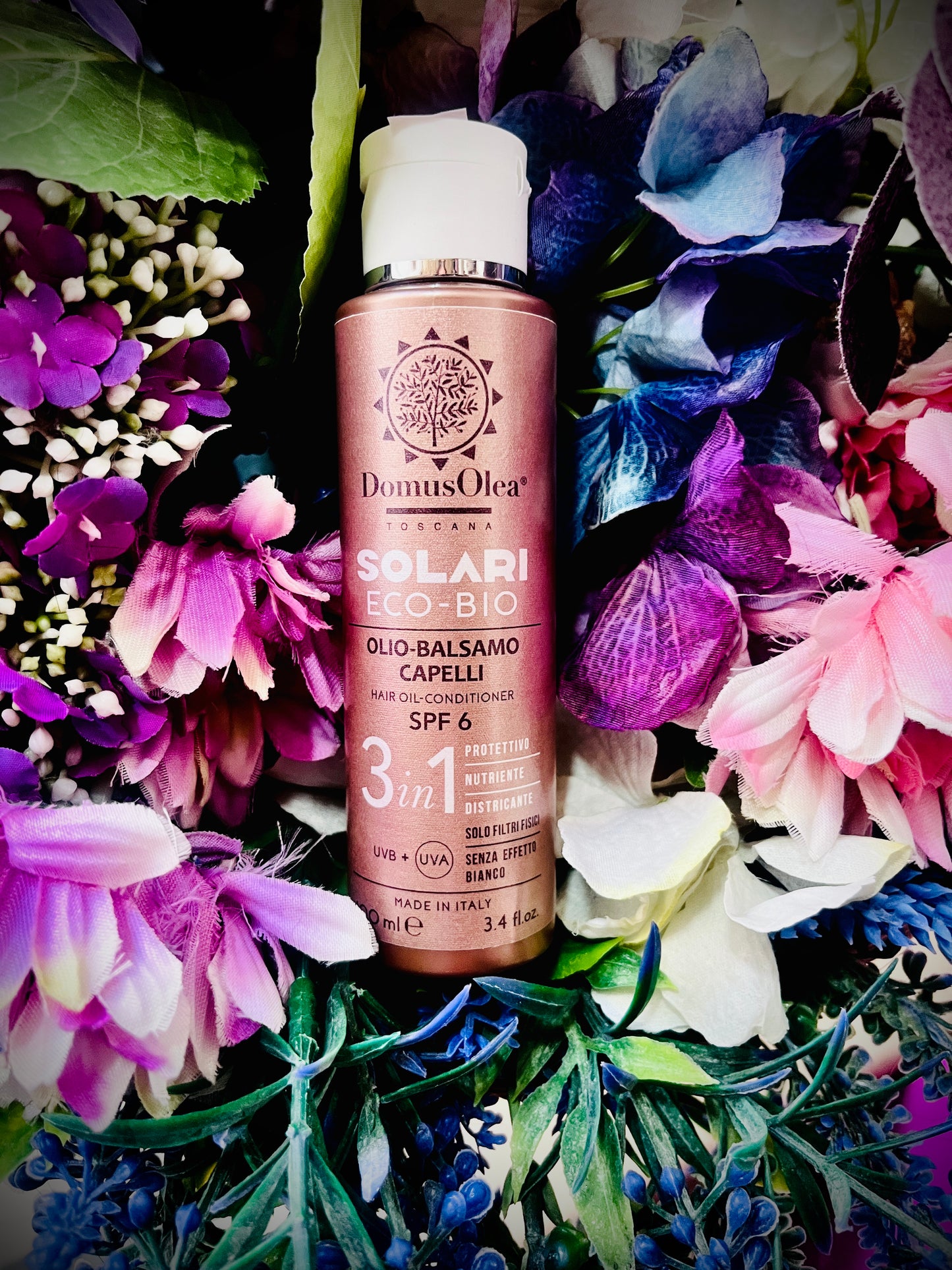 Domus Olea Toscana-Olio-Balsamo Solare Spf 6 3 in 1 per Capelli