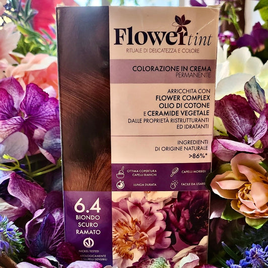 Flowertint-Colorazione in crema permanente-Biondo scuro ramato 6.4