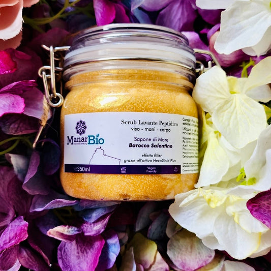 Manar Bio Natural Beauty-Scrub lavante peptidico effetto filler-Barocco Salentino