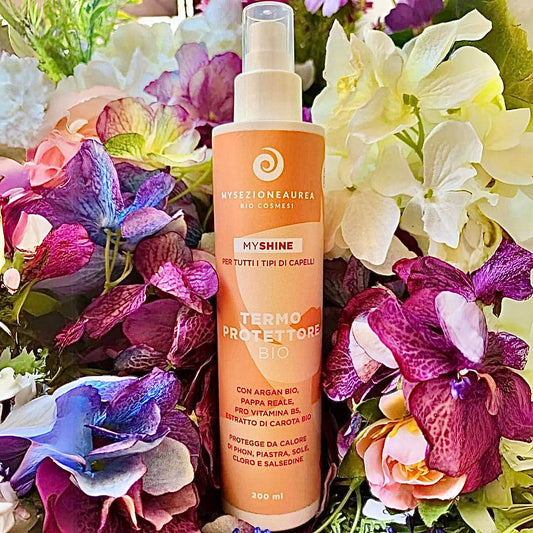 Prima mi chiamavo solo Alessandra. Sono il:  TERMOPROTETTORE BIO MY SHINE con argan bio, pappa reale, pro vitamina B5 ed estratto di carota bio.  Protegge dal calore di phon, piastra, sole, cloro e salsedine.  Indicato per tutti i tipi di capelli