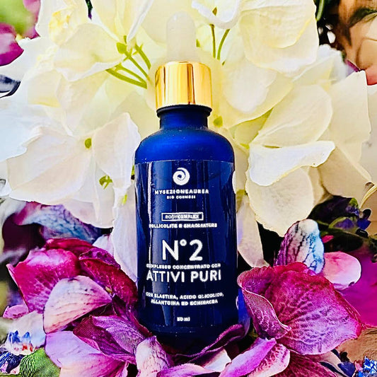 COMPLESSO CONCENTRATO con ATTIVI PURI N°2 BODY COMPLEX con Elastina, Acido Glicolico, Allantoina ed Echinacea ad azione localizzata contro follicolite e smagliature.